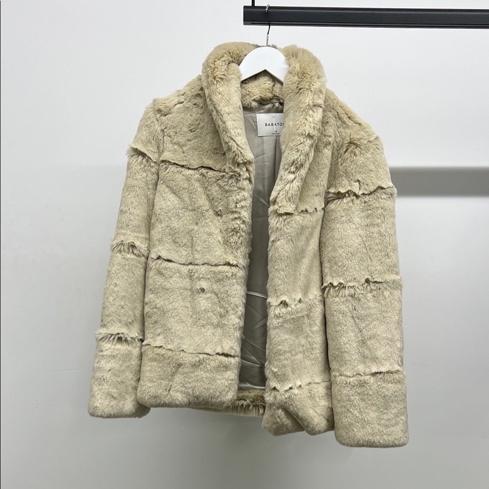 Babaton Cream Faux Fur Jacket